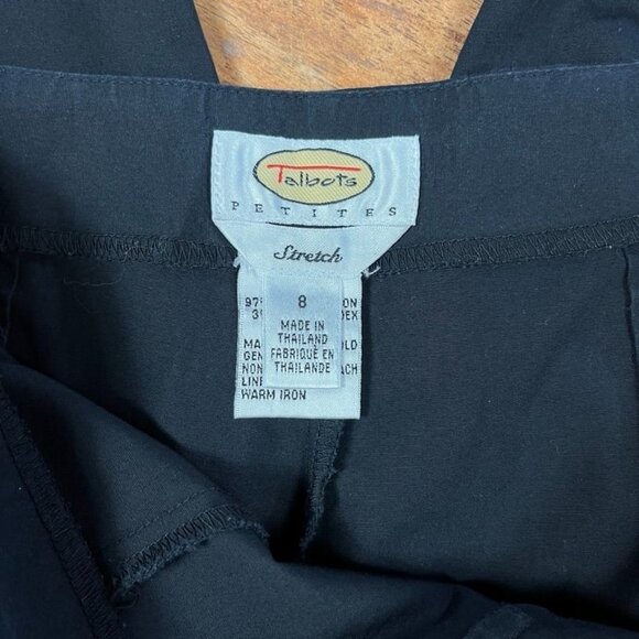 Talbots Petites Cropped Straight Leg High Water Chinos Womens 8 Flat Front Black - Picture 6 of 11